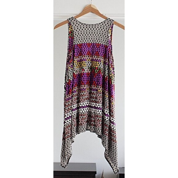 Mara Hoffman - Geometric Print Trapeze Tunic or Swim Cover, Silk Jersey, S - Picture 7 of 9